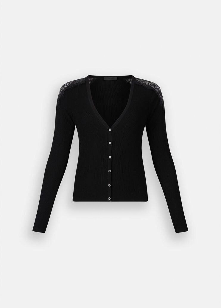 Cardigan with lace black Liu Jo - large image number 6
