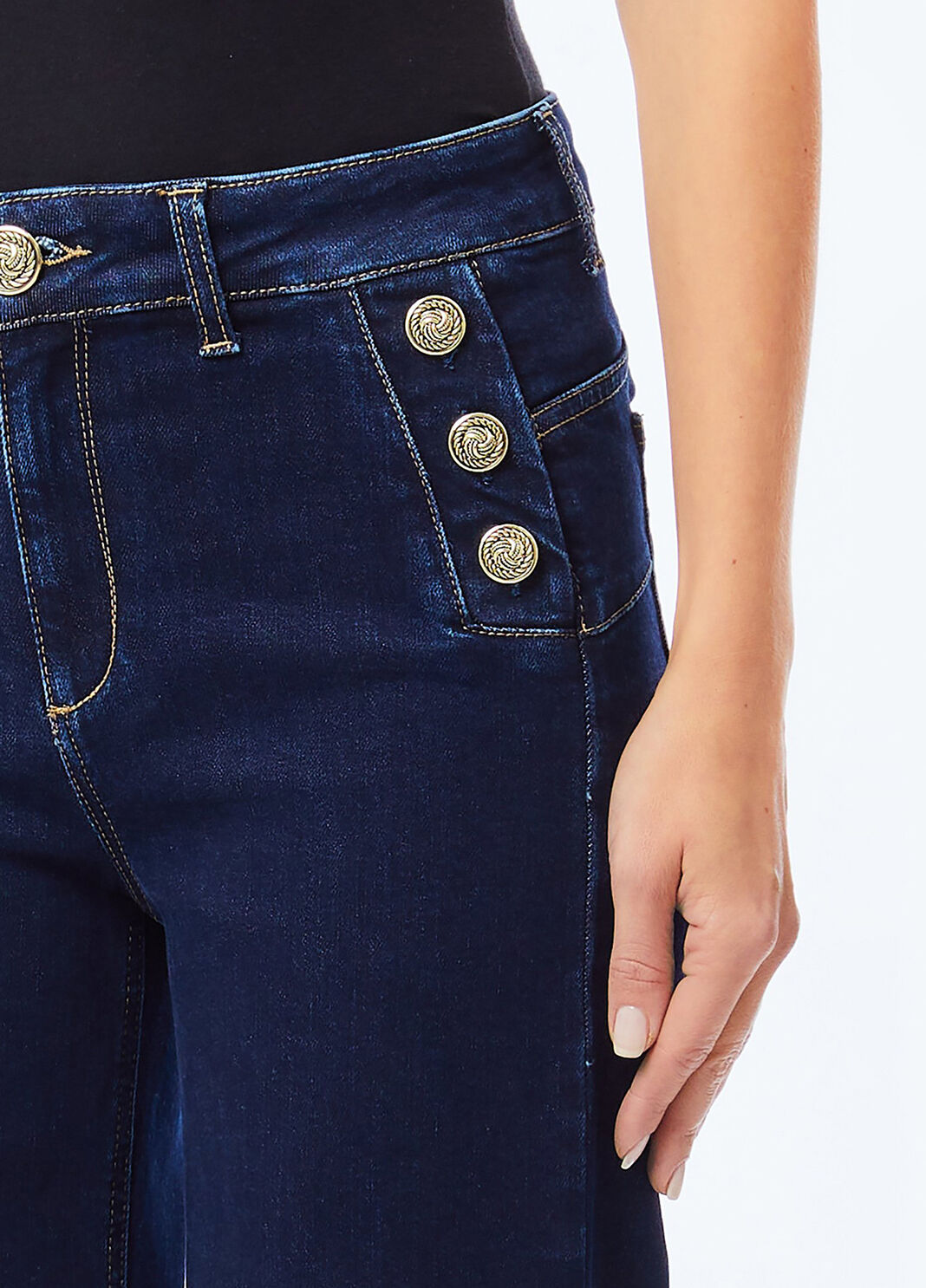 Bottom-Up-Flare-Jeans Dunkles Denimblau Liu Jo - large image number 2