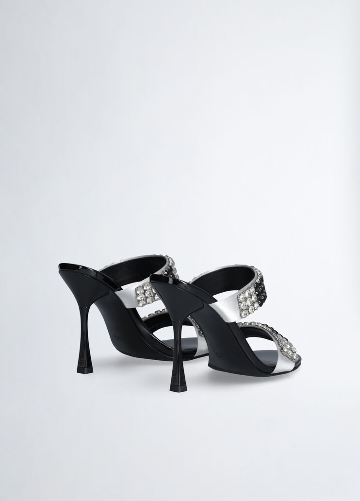 Sandalias con tac&oacute;n y pedrer&iacute;a negro Liu Jo - medium