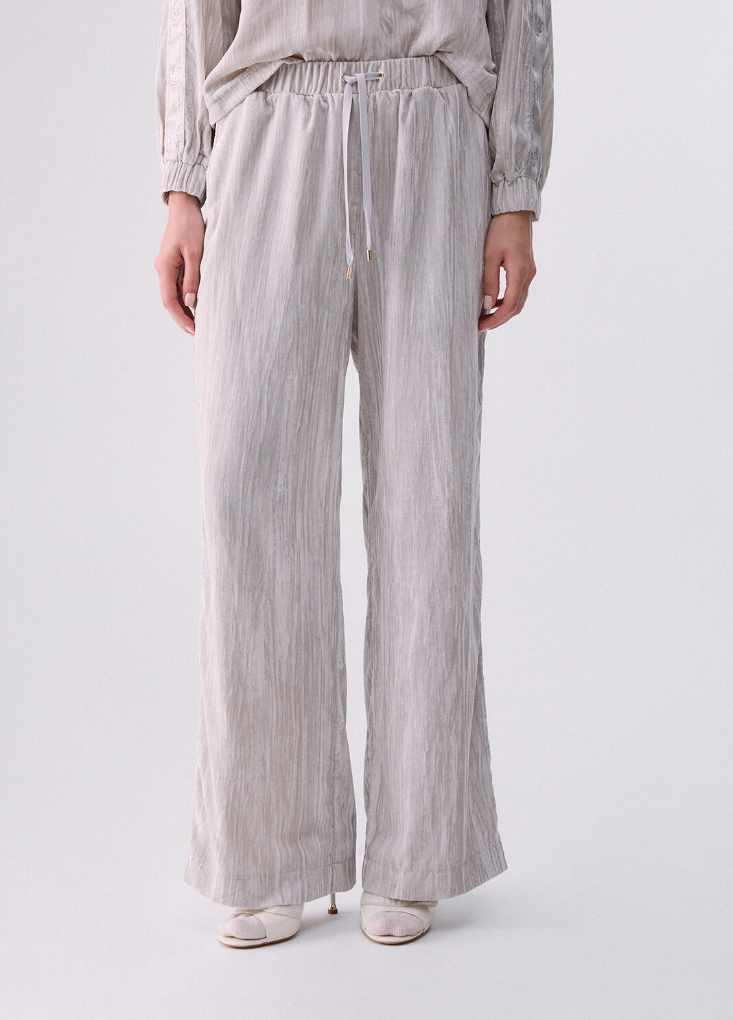 Crinkle Velvet Pants white Liu Jo - large image number 0