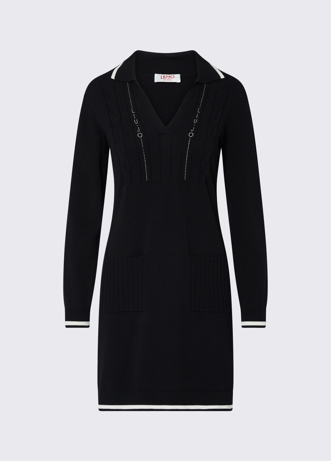 Kurzes Kleid aus Strick schwarz Liu Jo - large image number 6