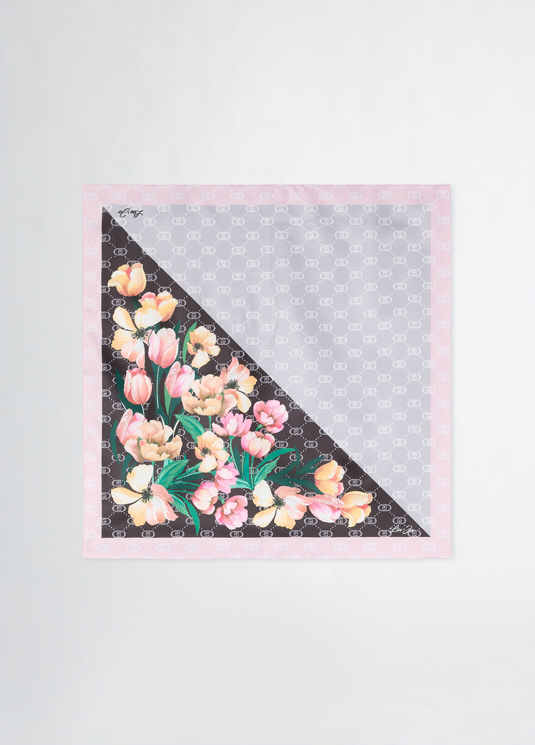 Foulard con angolo floreale nero Liu Jo - large image number 3