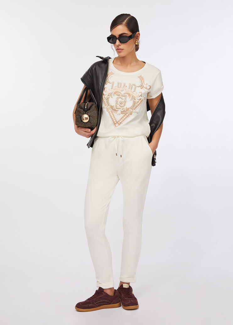 Cotton T-shirt white/print Liu Jo - large image number 6