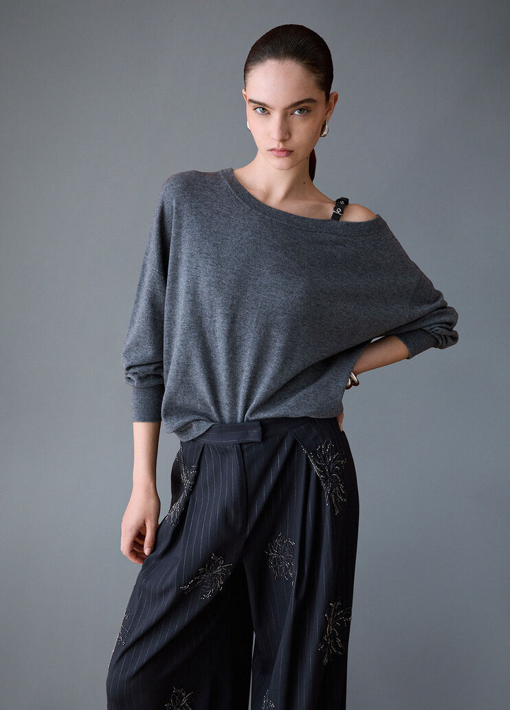 Knit in wool with buckle grey m&eacute;lange Liu Jo - medium