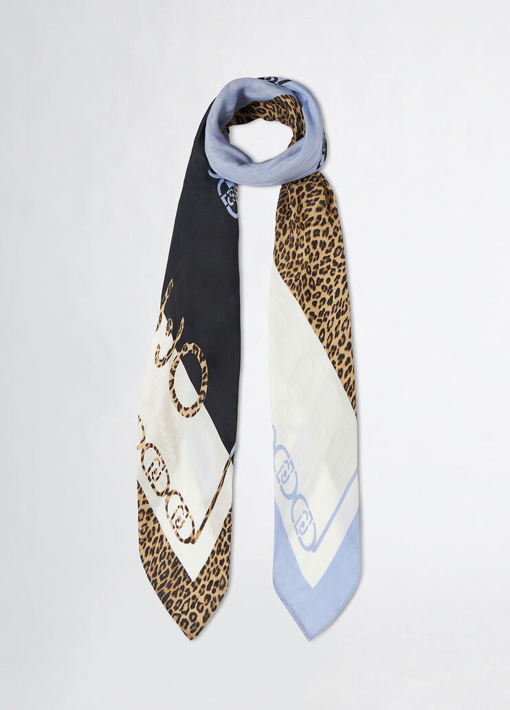 Animal print foulard blue denim Liu Jo - medium Animal print foulard blue denim Liu Jo - medium