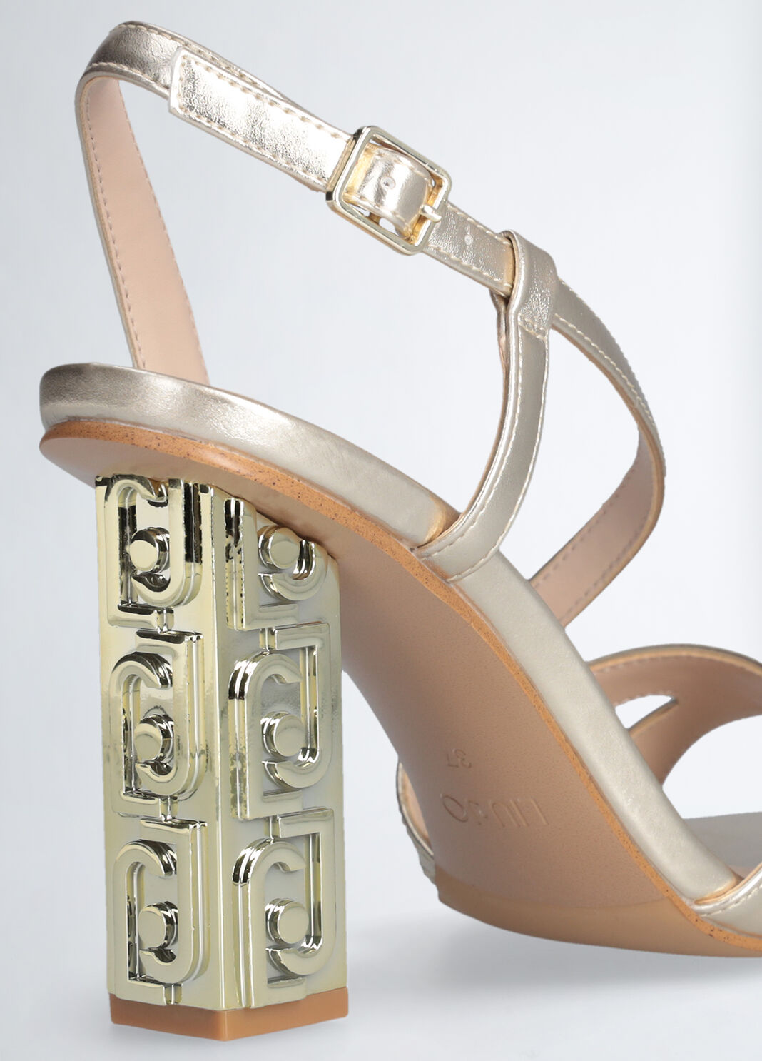 Sandals with branded heel gold Liu Jo - large image number 8
