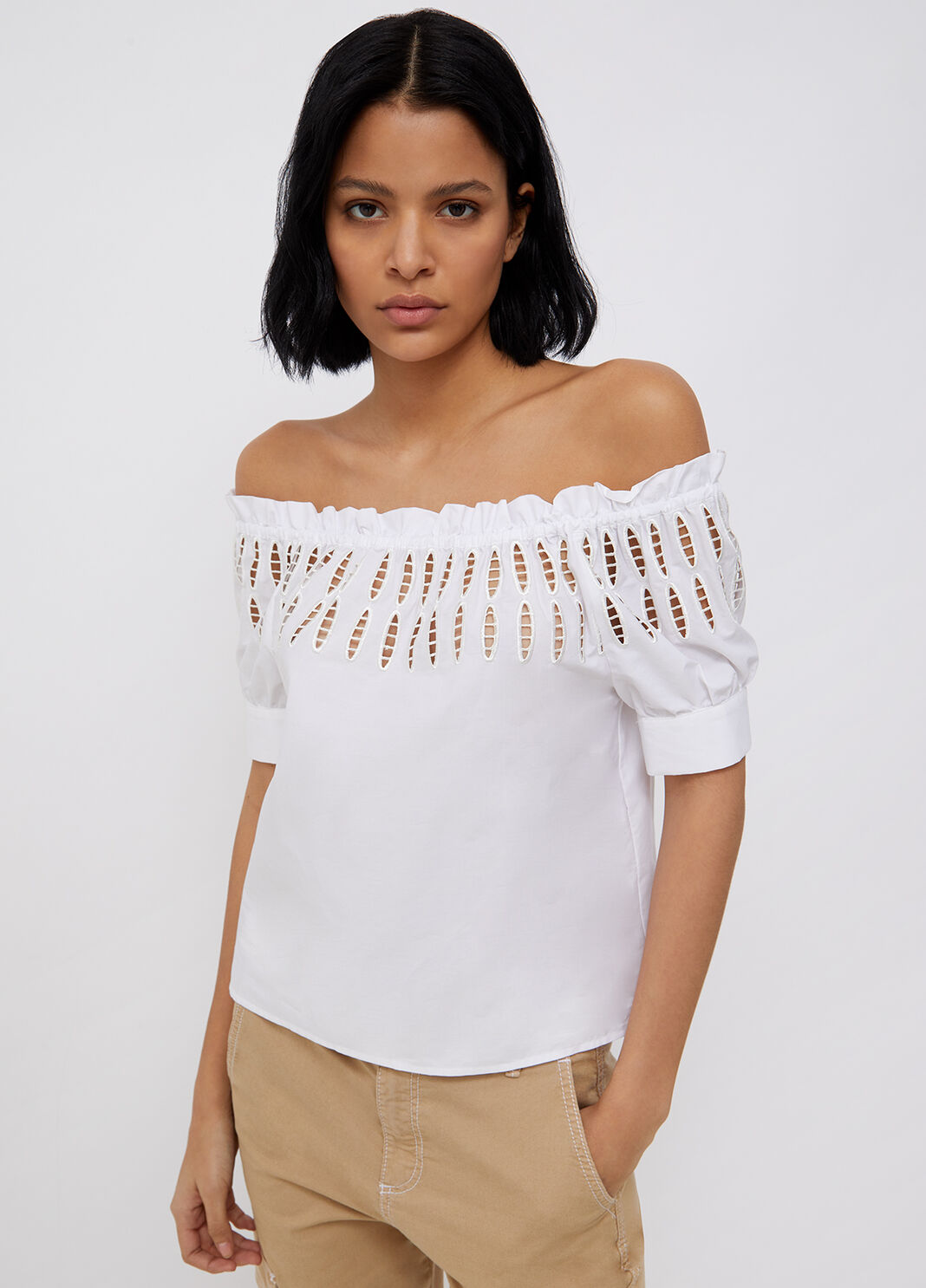 Bardot neckline top optical white Liu Jo - large image number 0