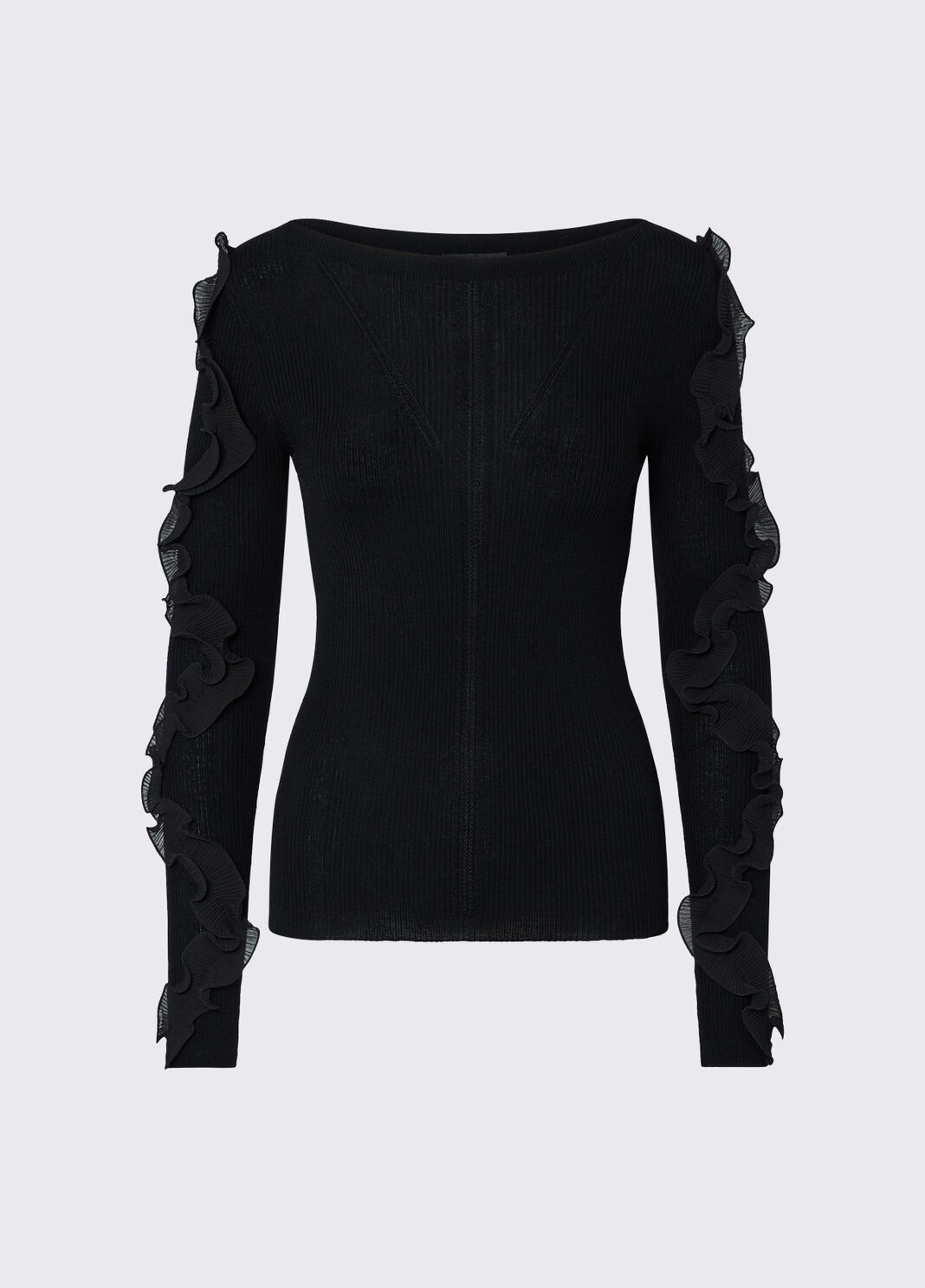 Maglia in lana con rouches nero Liu Jo - large image number 6