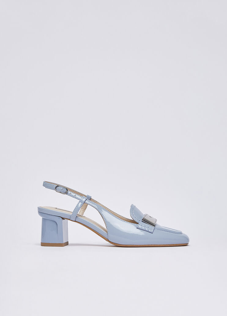 Patent leather slingback loafers light blue Liu Jo - medium