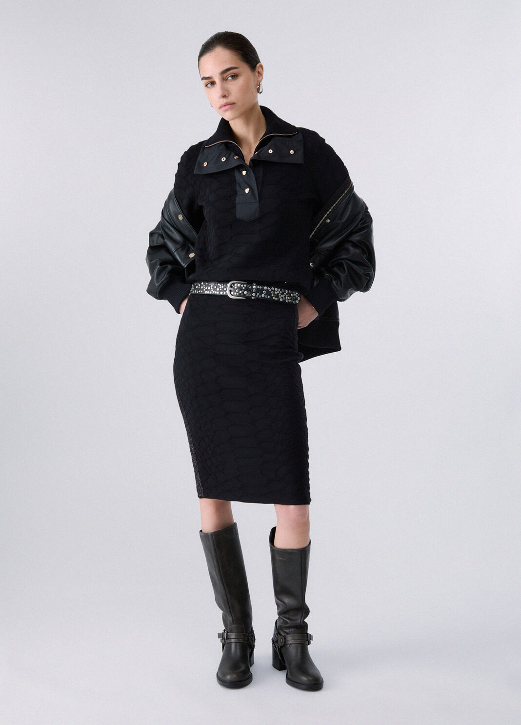 Pull Jacquard Crocodile noir Liu Jo - large image number 5