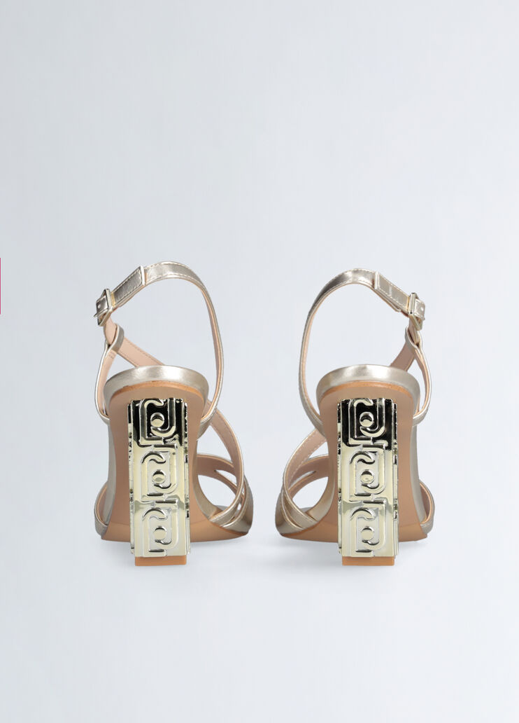 Sandals with branded heel gold-colour Liu Jo - large image number 7 Sandals with branded heel gold-colour Liu Jo - large image number 7