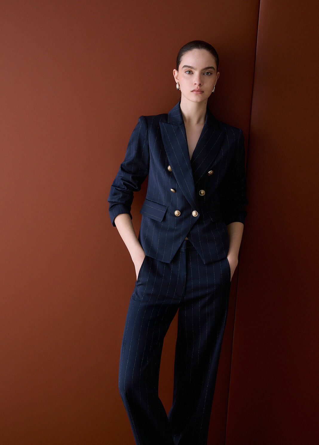 Pinstripe Double-Breasted Blazer blue pinstripe Liu Jo - large image number 3