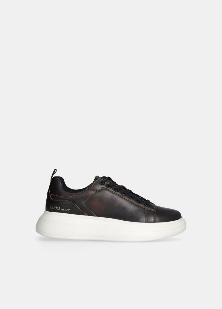 Brushed leather platform sneakers brown Liu Jo - medium Brushed leather platform sneakers brown Liu Jo - medium