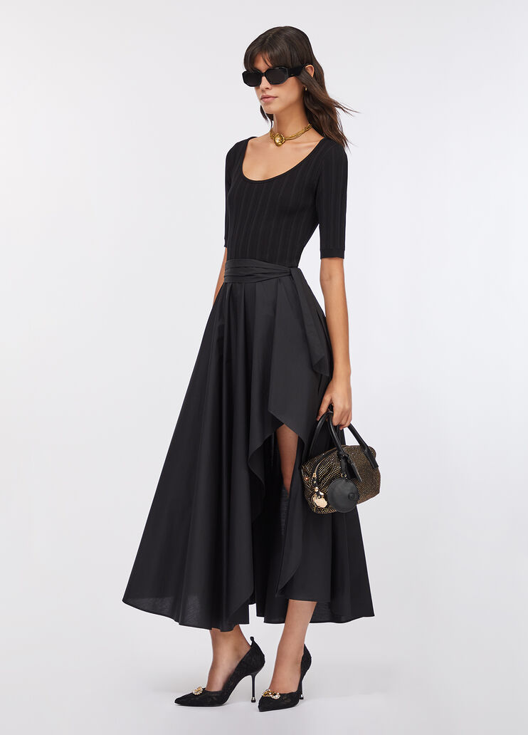 Robe courte en maille et popeline noir Liu Jo - medium