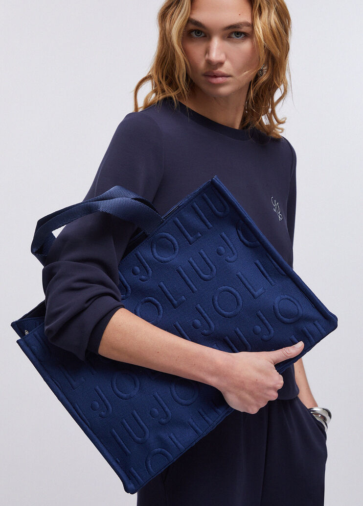 Bolso tote mediano de punto azul oscuro Liu Jo - medium