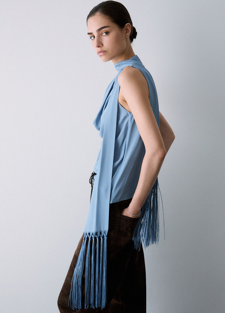 Top with Scarf light blue Liu Jo - medium