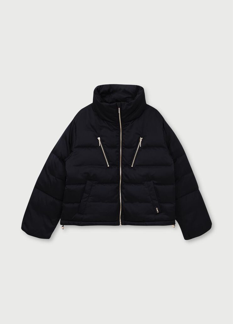 Short quilted down jacket with quilted logo Black Liu Jo - large image number 4 Short quilted down jacket with quilted logo Black Liu Jo - large image number 4
