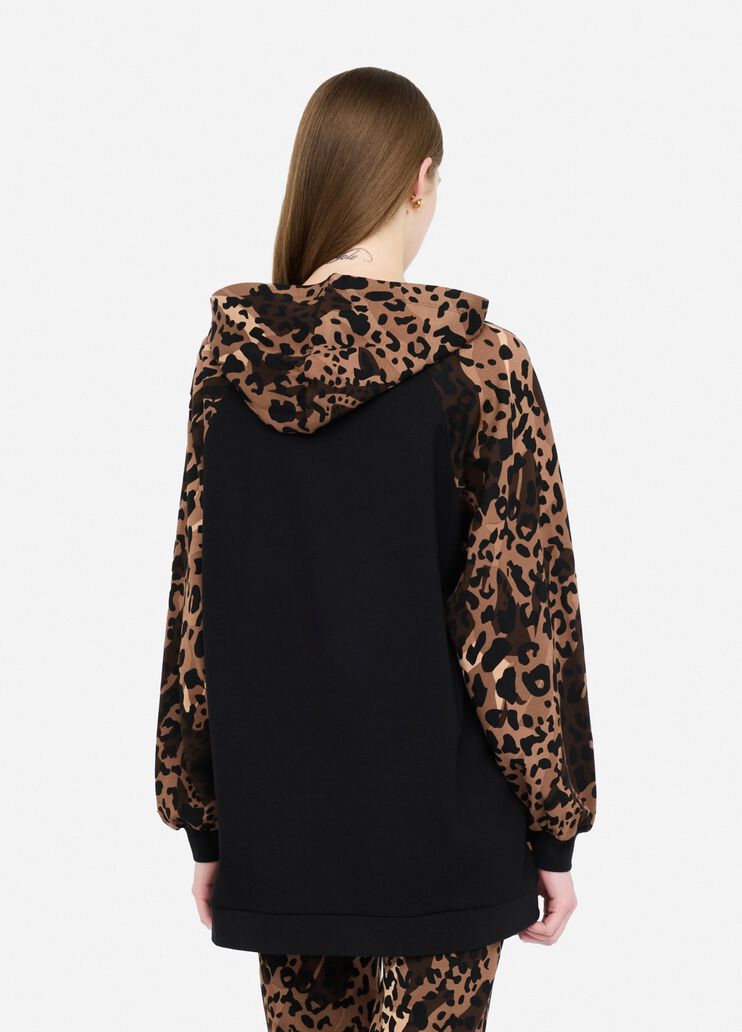 Sudadera con estampado animalier chocolate Liu Jo - large image number 1 Sudadera con estampado animalier chocolate Liu Jo - large image number 1