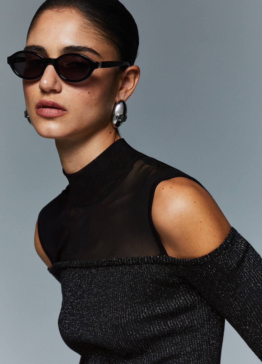 Maglia con inserti in mesh nero Liu Jo - large image number 3