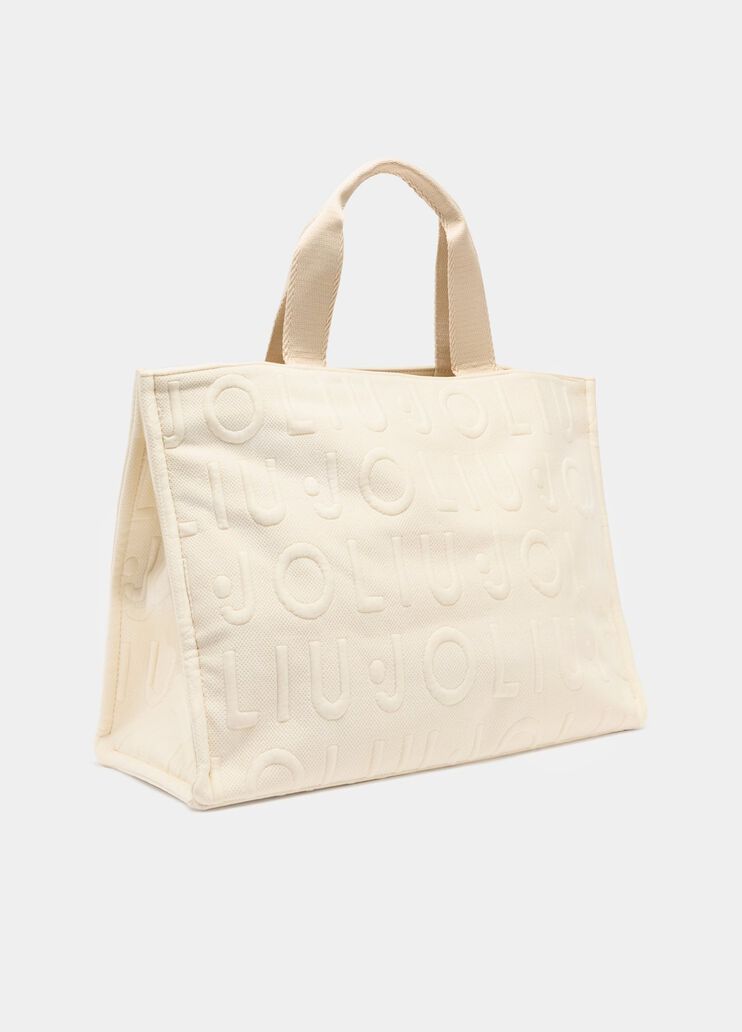 Cabas moyen modèle en maille crème Liu Jo - medium