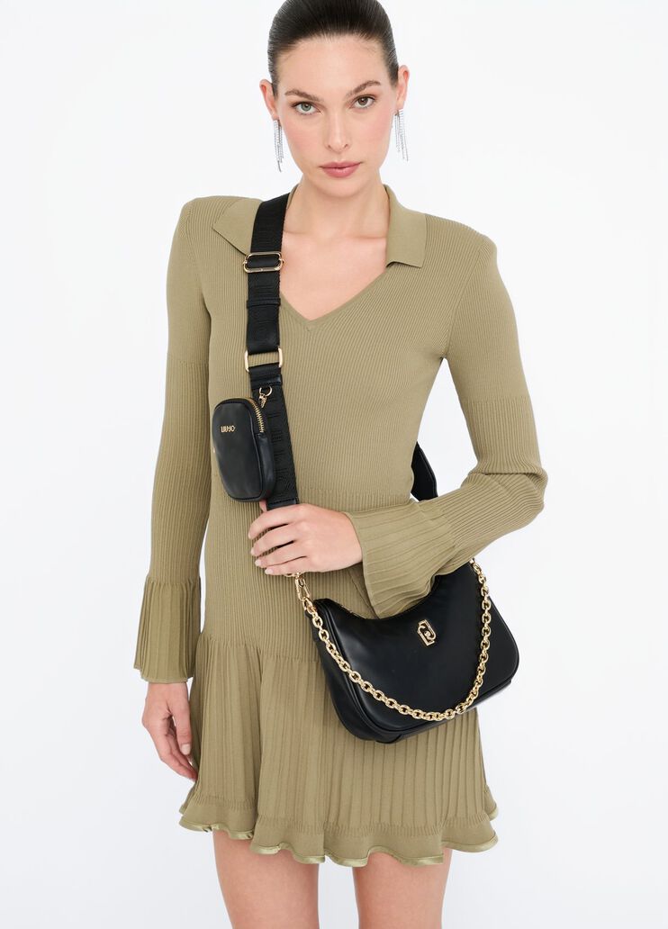 Sac hobo petit format avec chaîne noir Liu Jo - medium