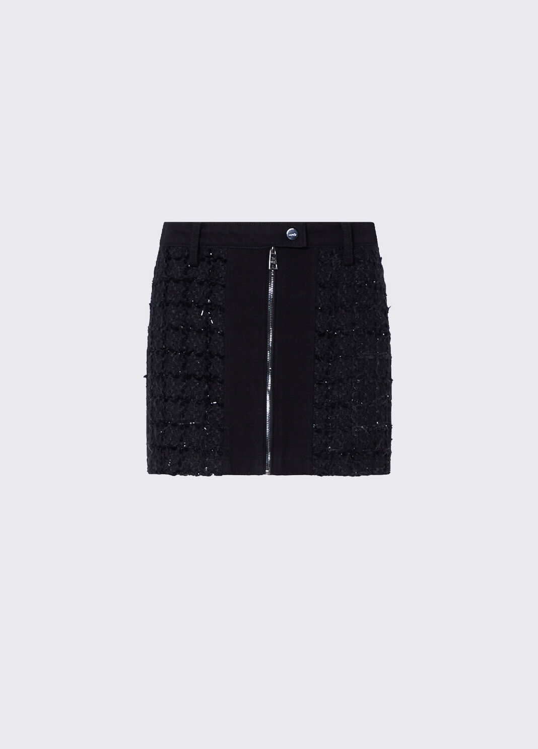 Boucl&eacute; Mini Skirt with Zip black Liu Jo - large image number 6