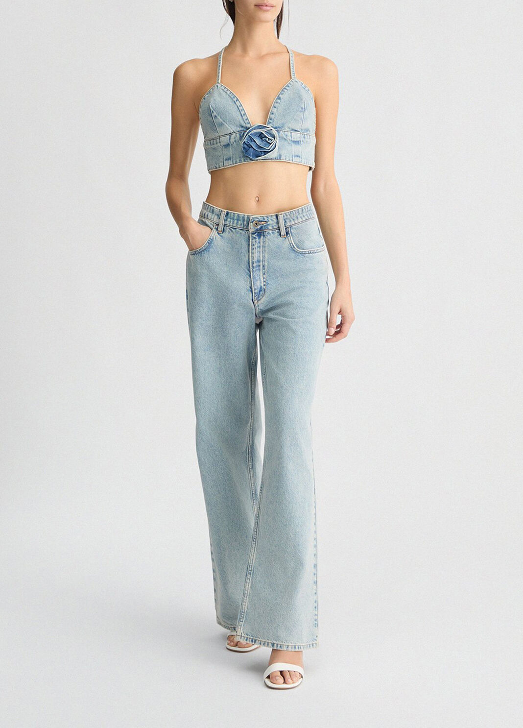 Vaqueros baggy de algod&oacute;n denim azul Liu Jo - large image number 3