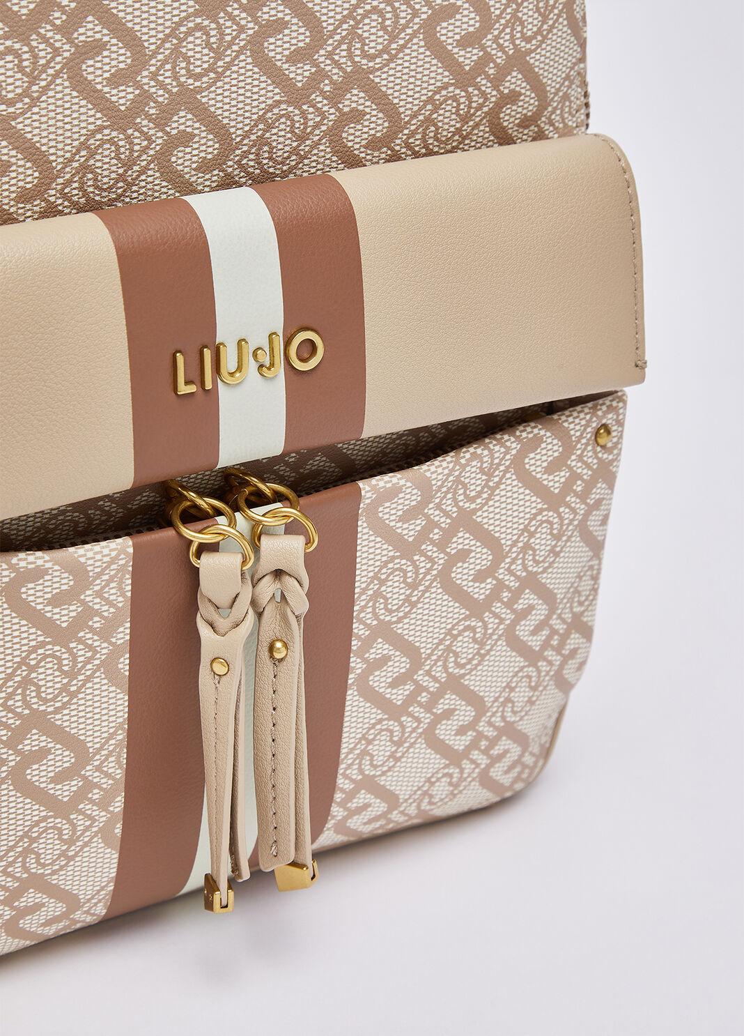 Rucksack with monogram print beige Liu Jo - large image number 3