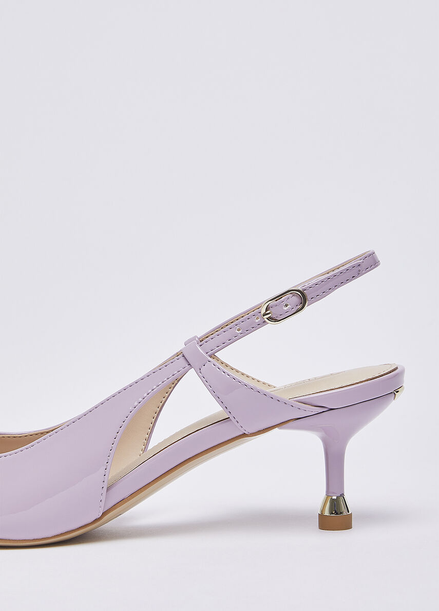LIUです。 Patent leather slingbacks colour lilac | Liu Jo