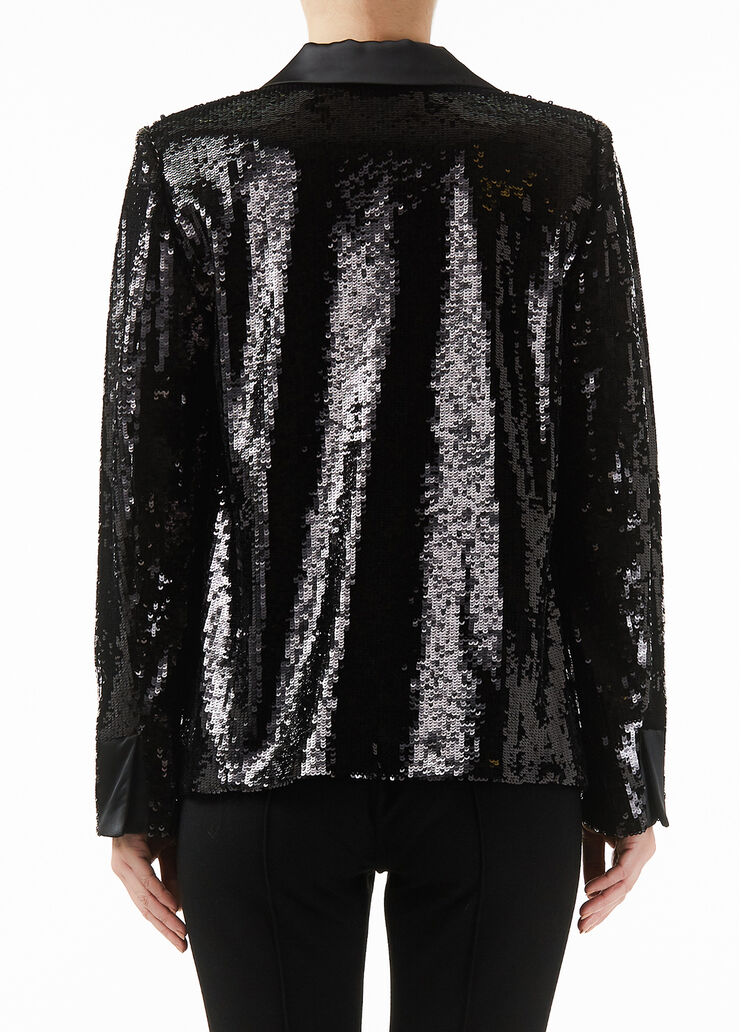 Oversized sequin blazer Black Liu Jo - large image number 1
