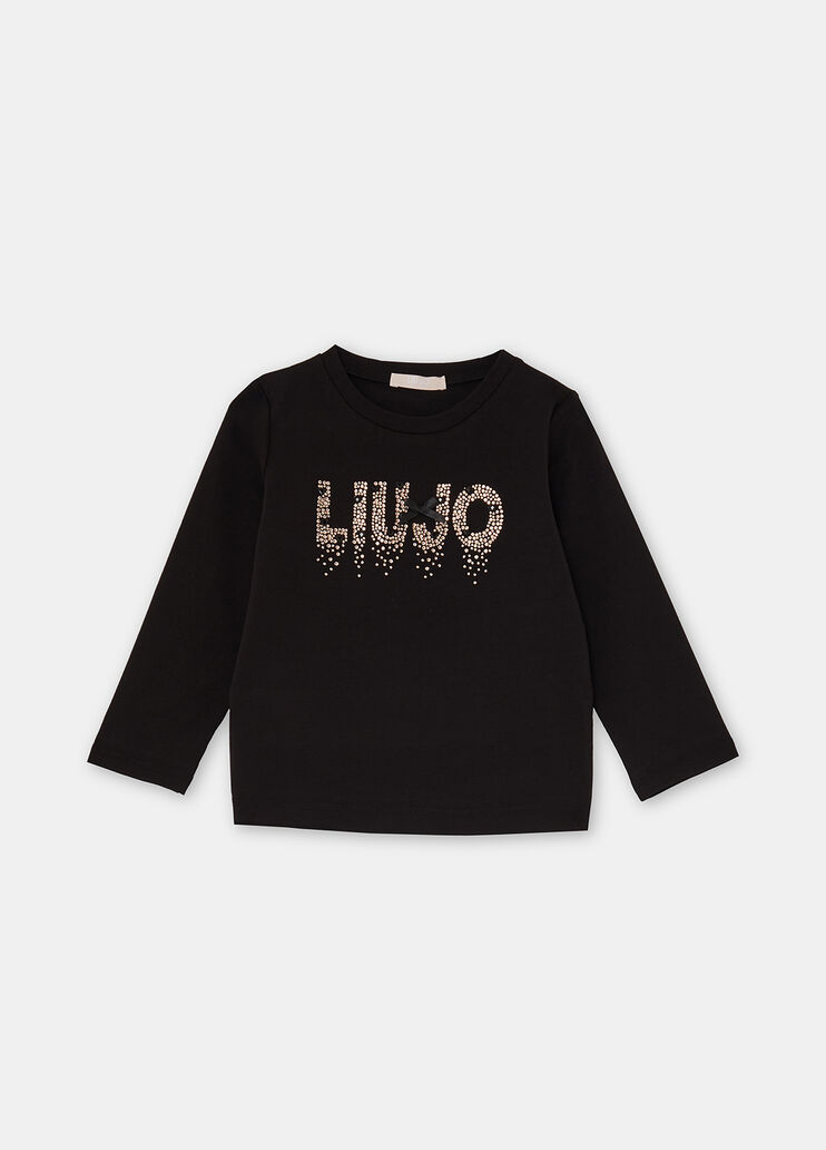 Long-sleeved T-shirt with gemstones black Liu Jo - large image number 2