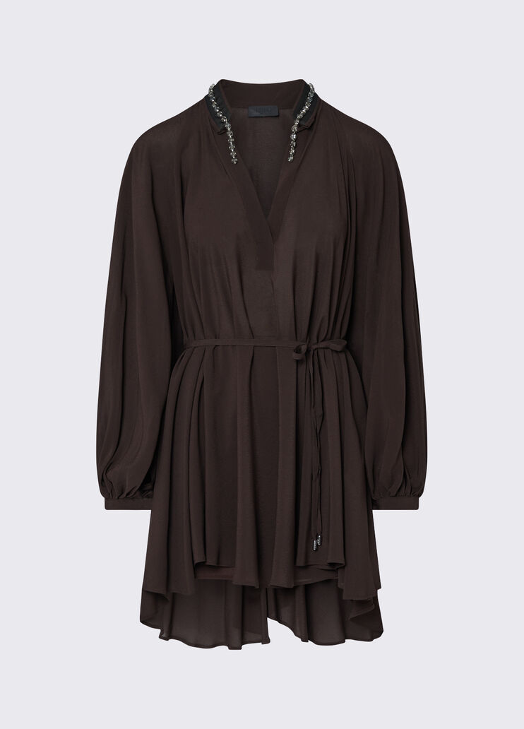 Short dress in georgette mocha Liu Jo - medium