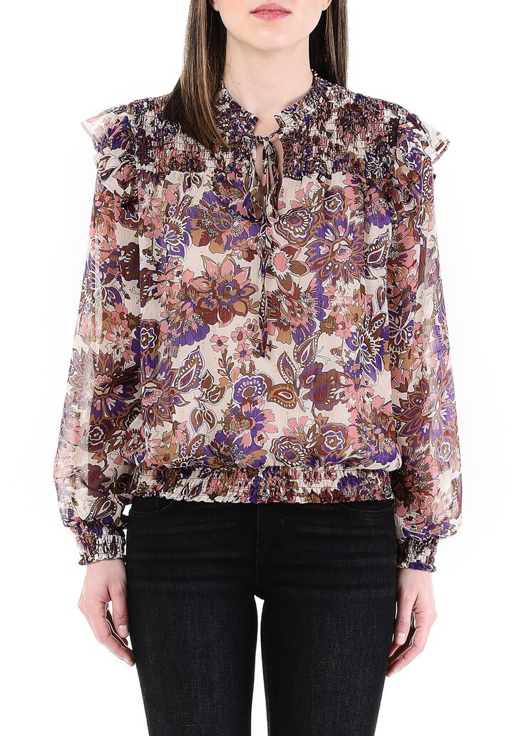 Blusa in fil coupé fiori invernali Liu Jo - large image number 0 Blusa in fil coupé fiori invernali Liu Jo - large image number 0