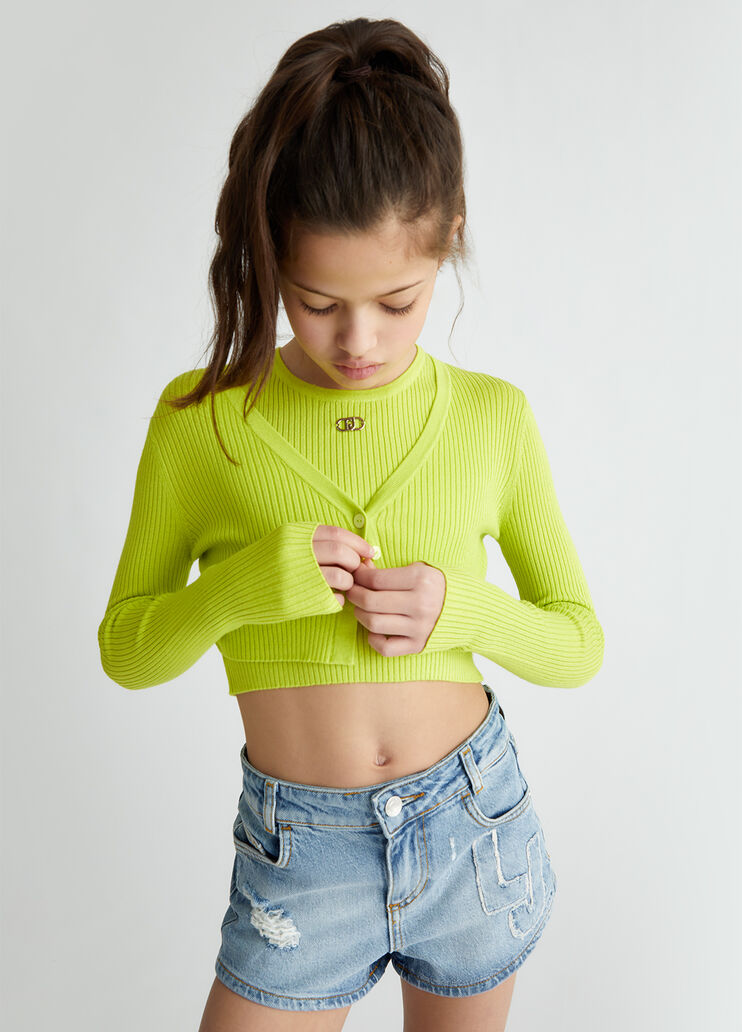 Knit cardigan candied lemon Liu Jo - medium Knit cardigan candied lemon Liu Jo - medium