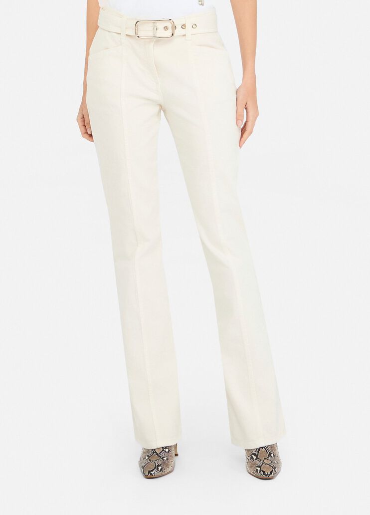 Pantalón acampanado de bull de algodón blanco Liu Jo - large image number 0 Pantalón acampanado de bull de algodón blanco Liu Jo - large image number 0