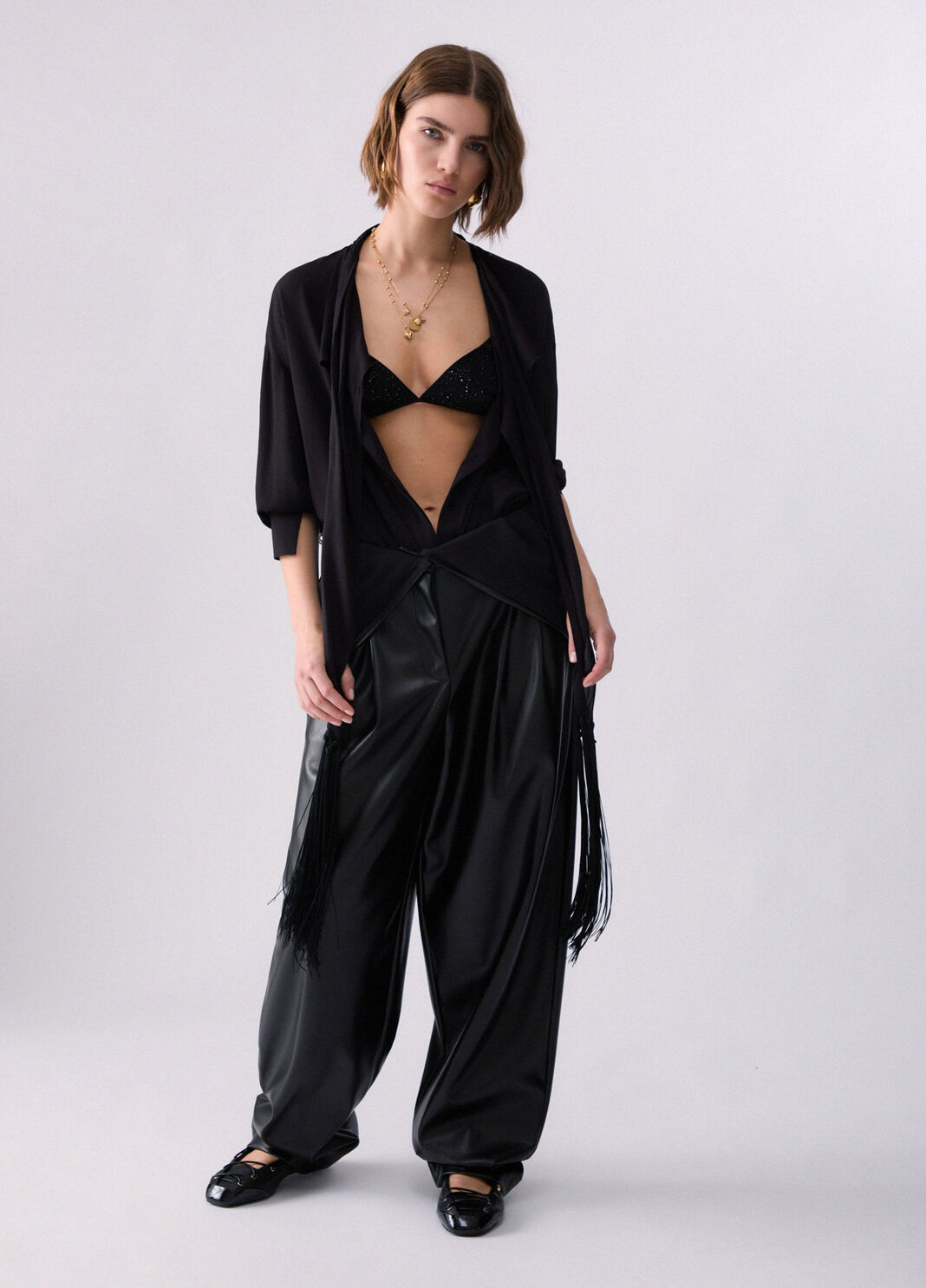 Top en tulle avec broderies bijoux noir Liu Jo - large image number 5