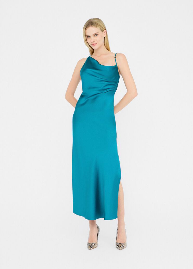 Dressy satin dress peacock Liu Jo - large image number 0 Dressy satin dress peacock Liu Jo - large image number 0