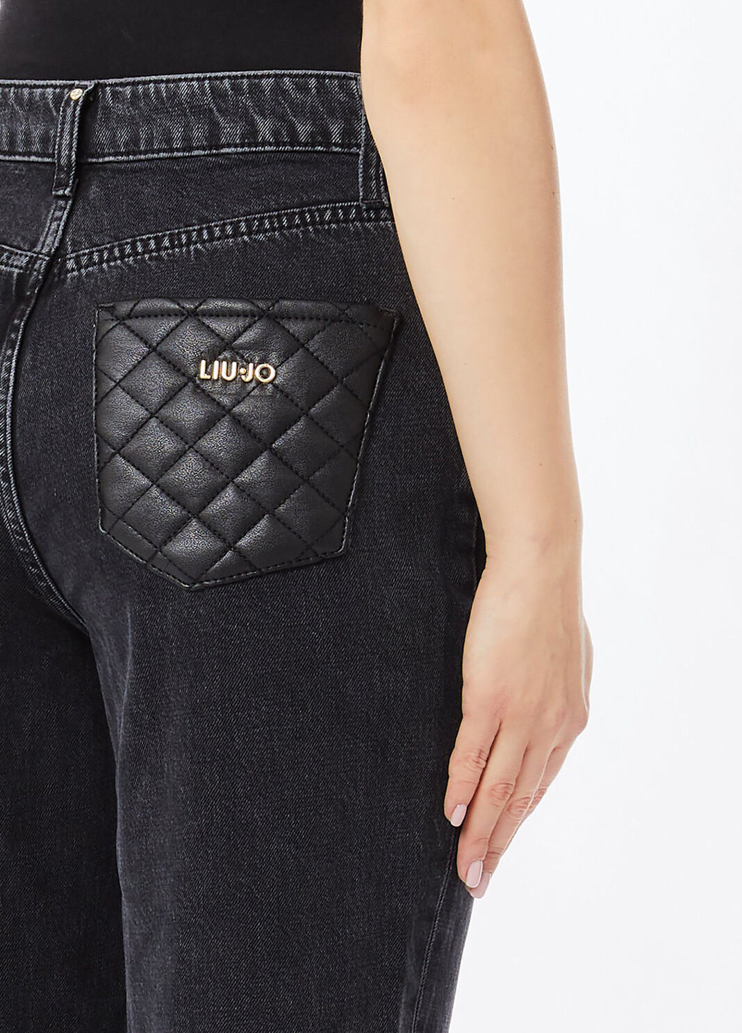 Straight-Jeans mit hohem Bund Denim-Schwarz Liu Jo - large image number 2