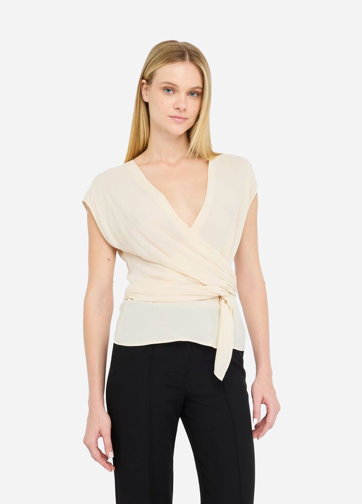 Crepe de chine top ivory Liu Jo - medium Crepe de chine top ivory Liu Jo - medium