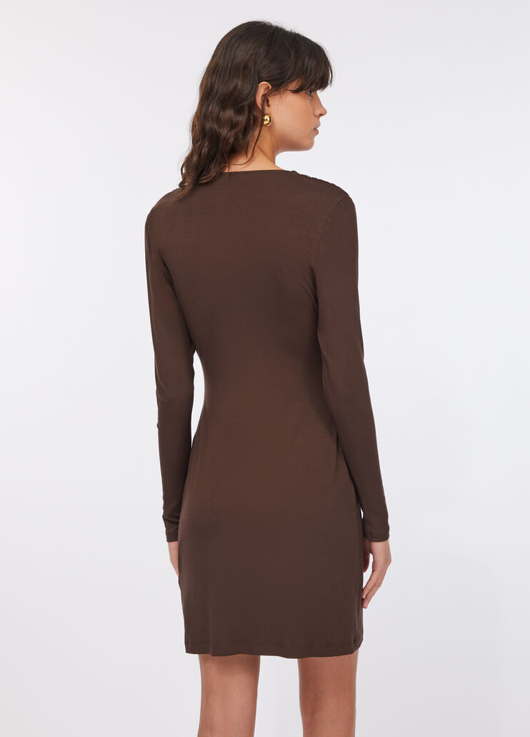 Short dress with logo detailing chocolate Liu Jo - large image number 1