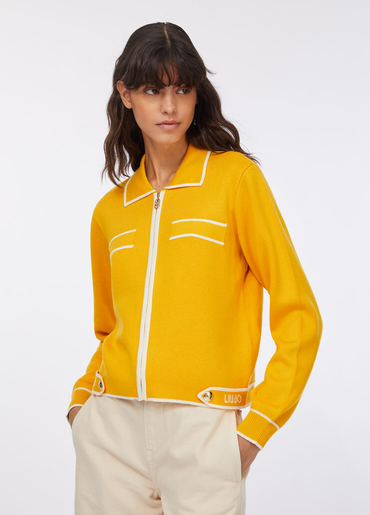 Cardigan with zip yellow Liu Jo - medium