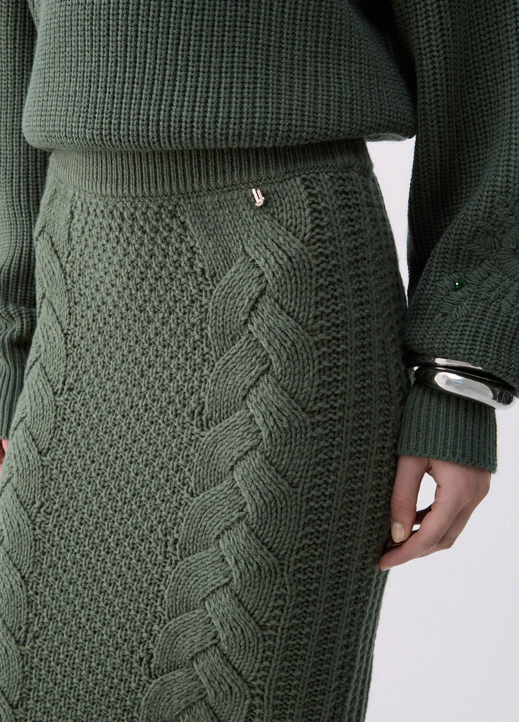 Falda midi de punto verde oscuro Liu Jo - large image number 4