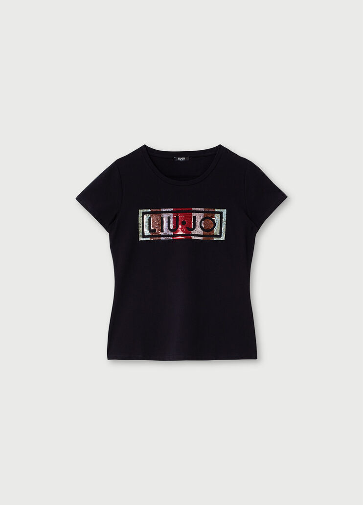 T-shirt with logo Black Liu Jo - large image number 4
