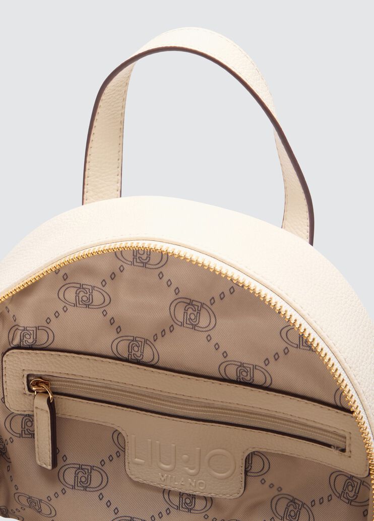 White backpack with logo cream Liu Jo - large image number 6