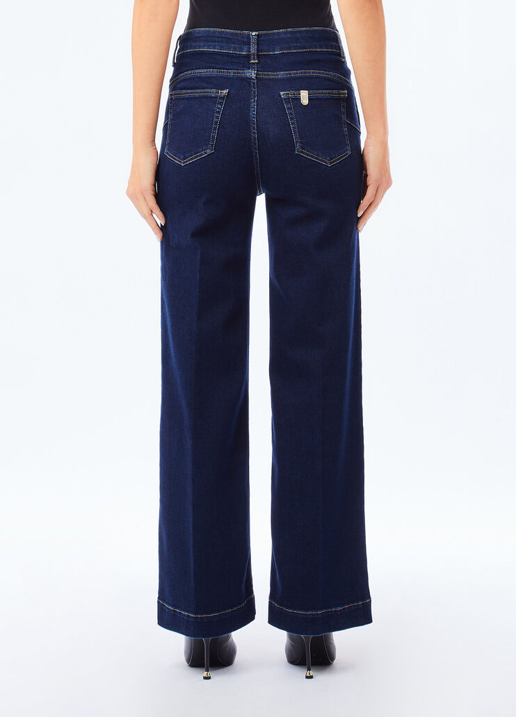 Bottom-Up-Flare-Jeans Dunkles Denimblau Liu Jo - medium