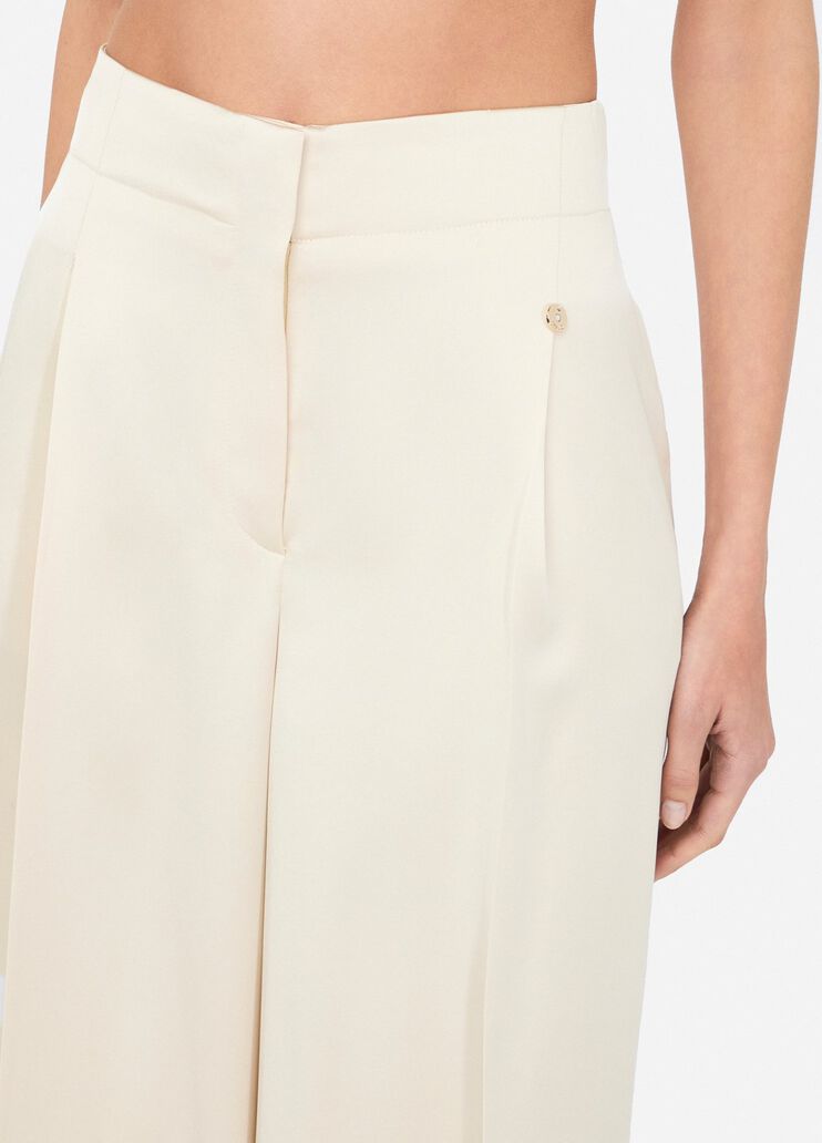 Satin palazzo trousers ivory Liu Jo - large image number 2