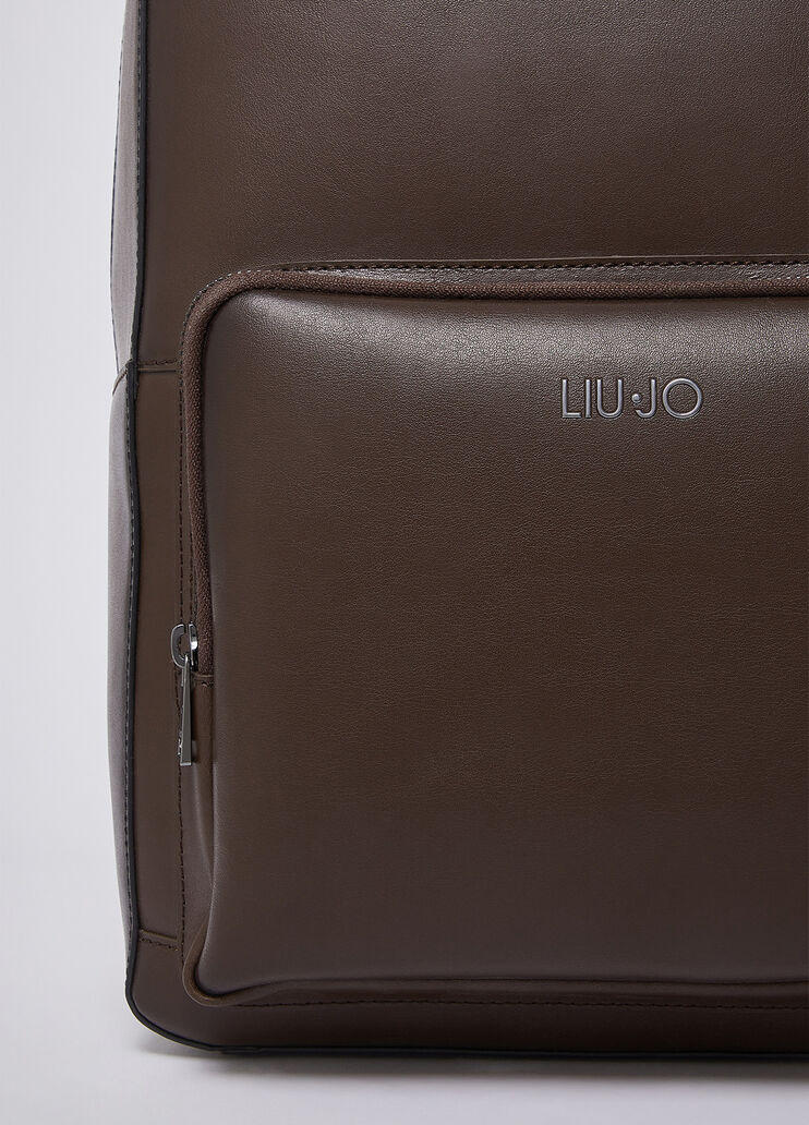 Men&rsquo;s leather backpack chocolate Liu Jo - medium
