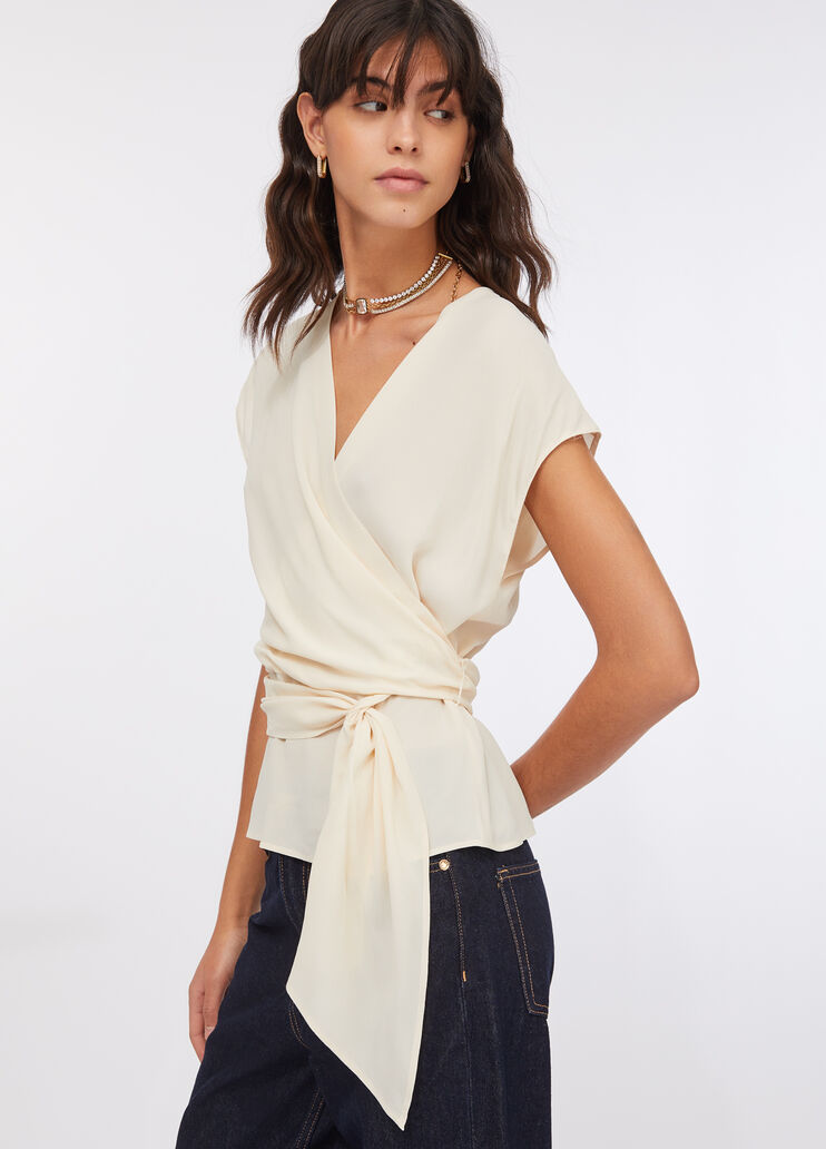 Top aus Crêpe de Chine Elfenbein Liu Jo - medium