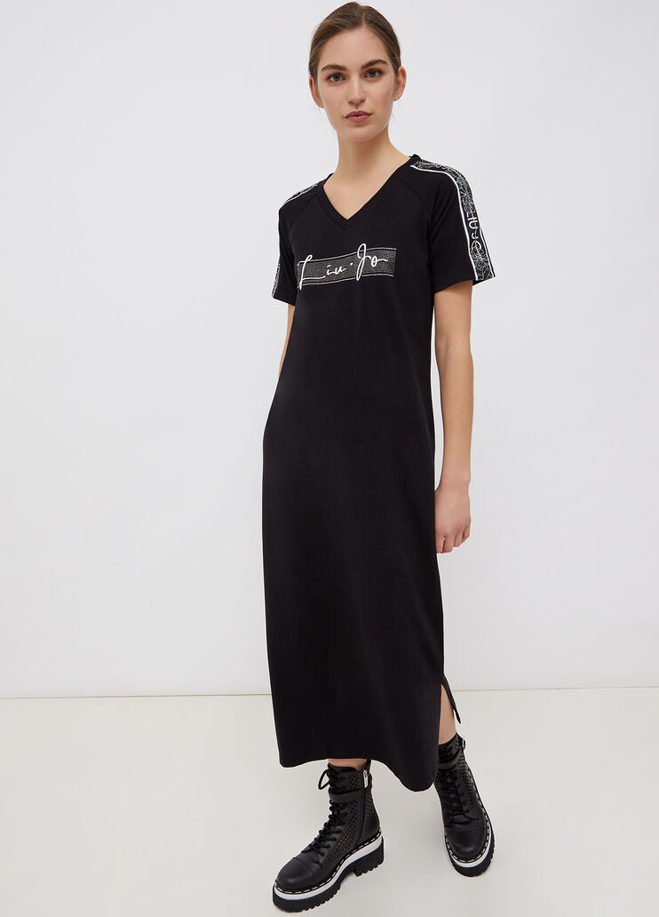 Long eco-friendly dress black Liu Jo - large image number 0 Long eco-friendly dress black Liu Jo - large image number 0