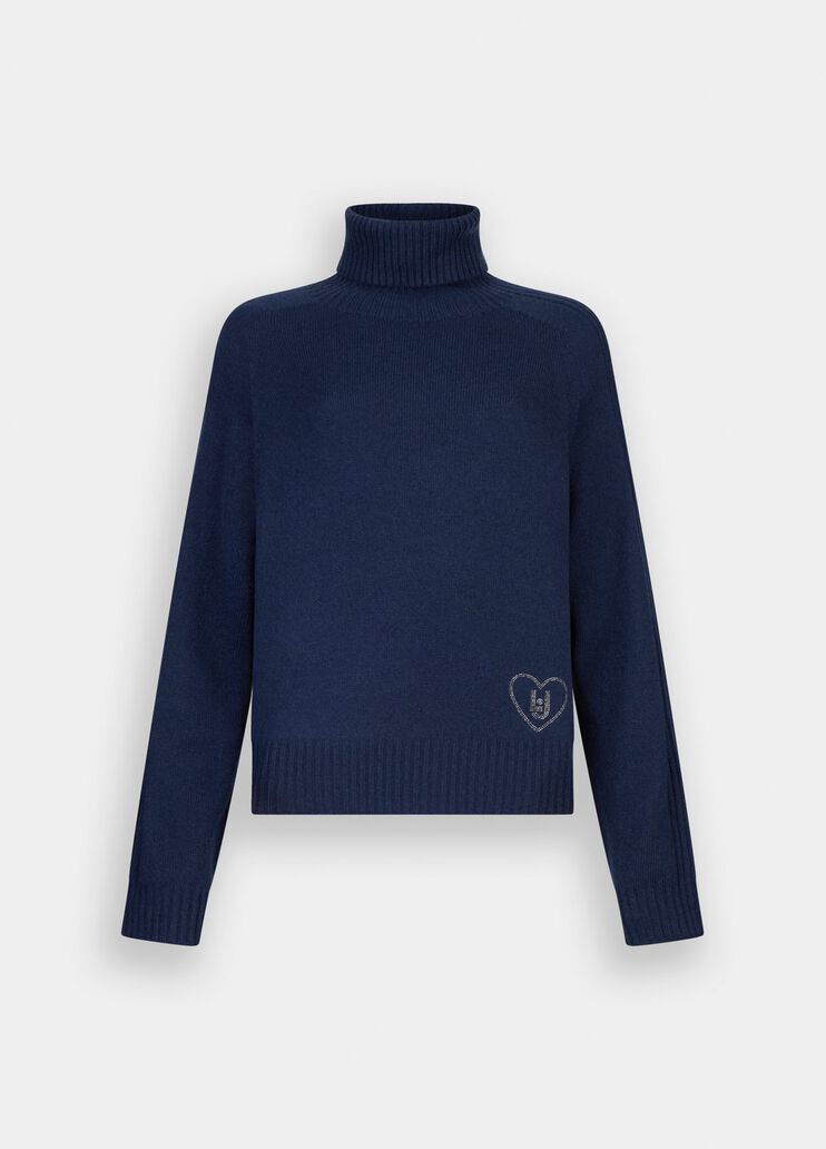 Wool and cashmere turtleneck dark blue Liu Jo - large image number 6 Wool and cashmere turtleneck dark blue Liu Jo - large image number 6